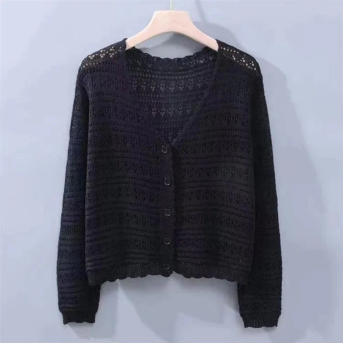 V Neck Knit Cardigan