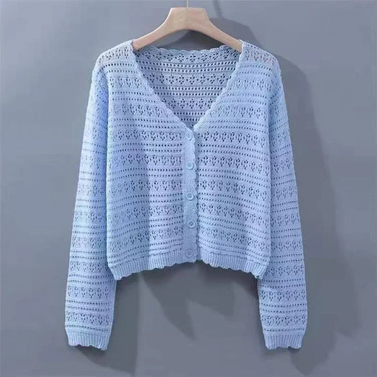 V Neck Knit Cardigan