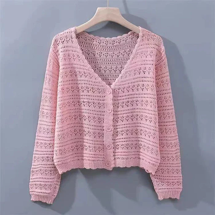 V Neck Knit Cardigan